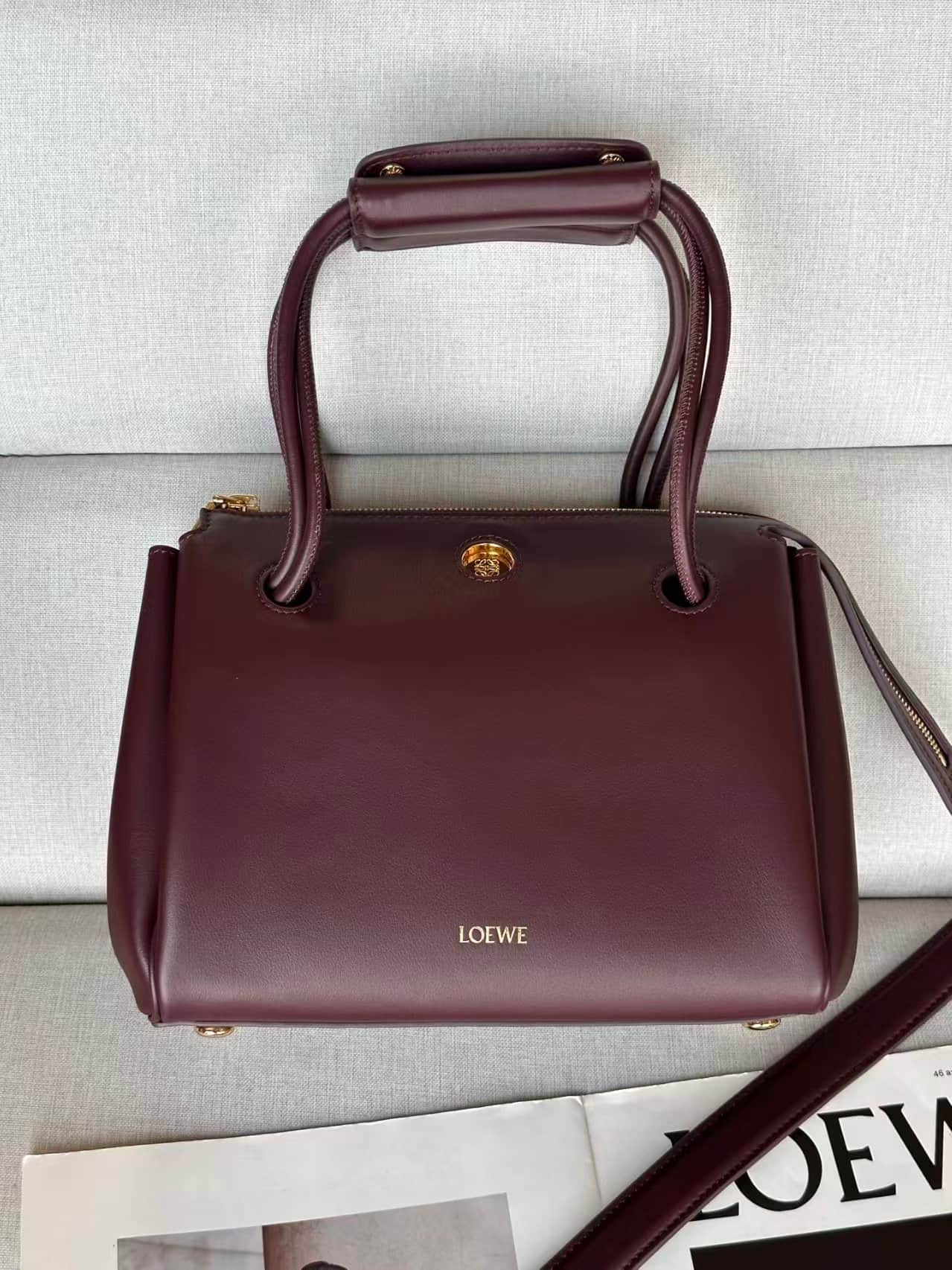 LOEWE Small Madrid bag in supple Calfskin Red High