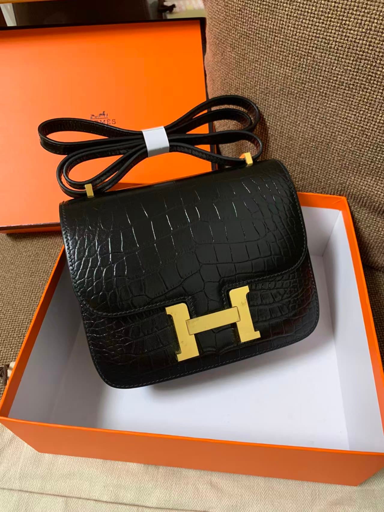 Hermes Constance 24cm Crocodile Leather Bag WAX High Customizing Style