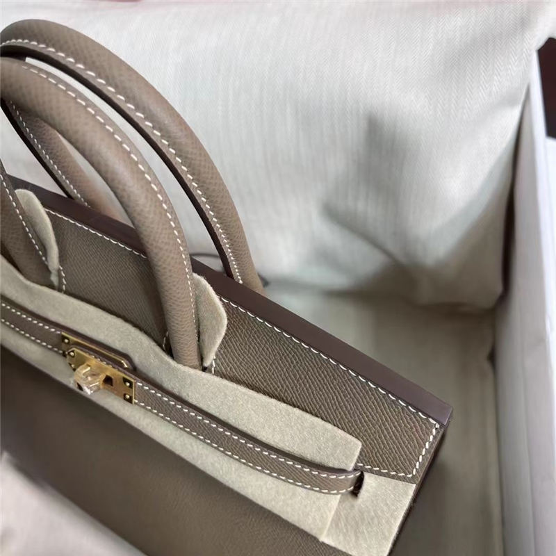 Hermes Birkin Sellier Bag Epsom Leather WAX Etoupe Gold-Metal High