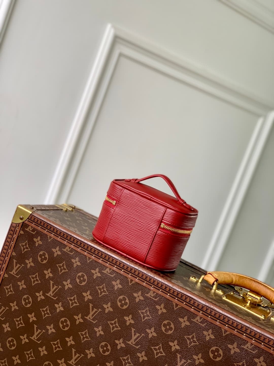 Louis Vuitton Nice Nano Epi grained leather Tender M25857 Monogram Red High