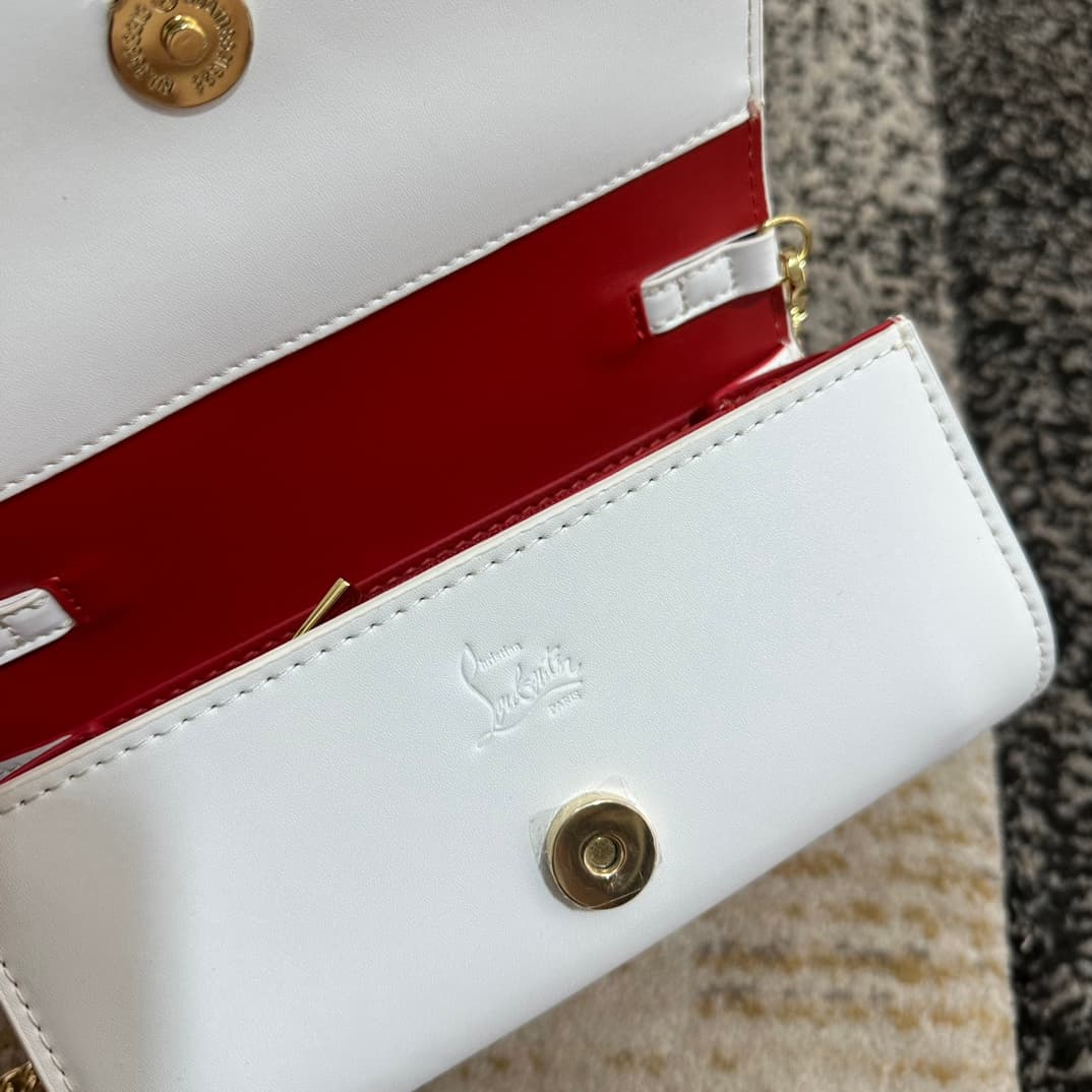Christian Louboutin Loubi54 leather shoulder bag in white High