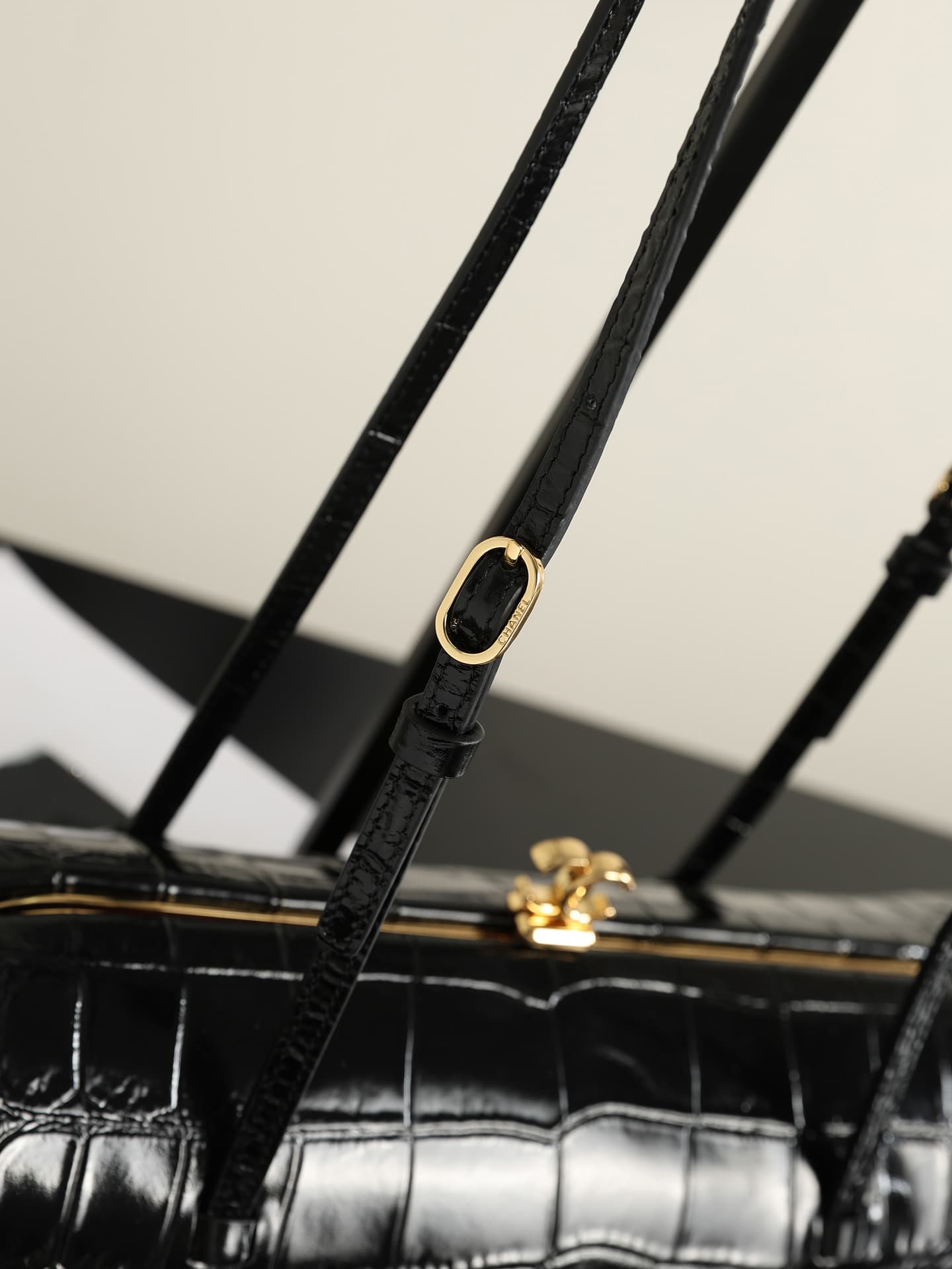 Chanel Crocodile-embossed Calfskin Coco Bowling Bag & Gold-Tone Metal 6434 A