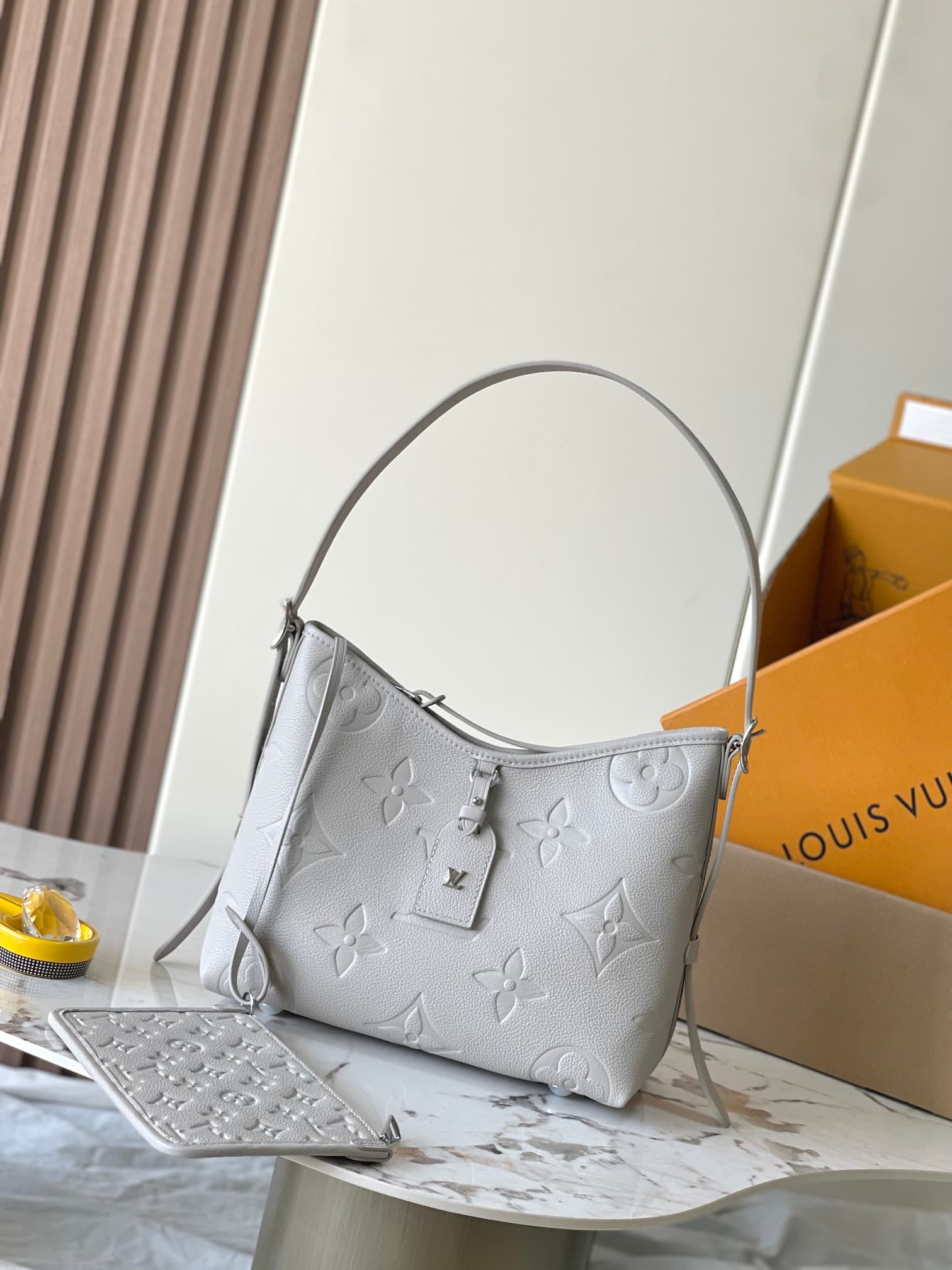 Louis Vuitton CarryAll PM Monogram Empreinte Leather M12917 Brume Gray TOP