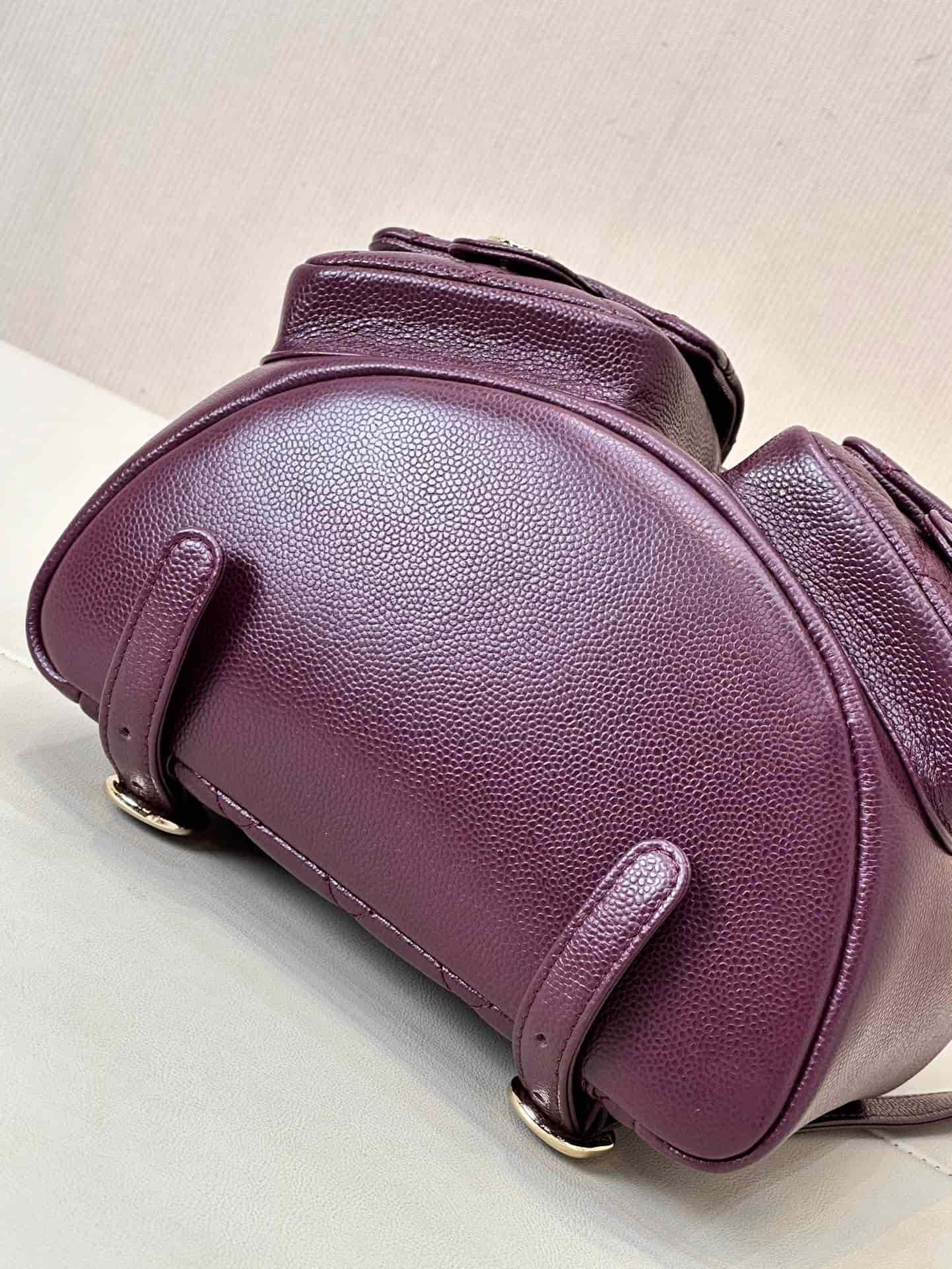 Chanel BACKPACK AS3860 Grained Shiny Calfskin & Gold-Tone Metal Claret TOP