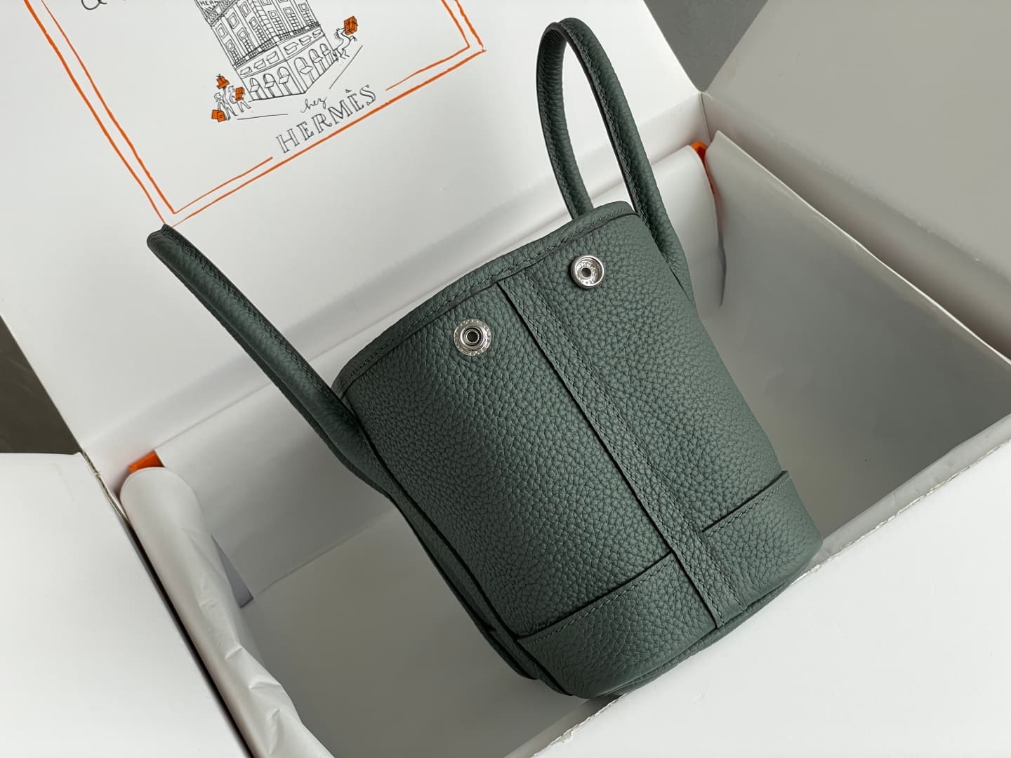 Hermes Garden Party 23 bag in Vert Amande Togo Leather WAX High
