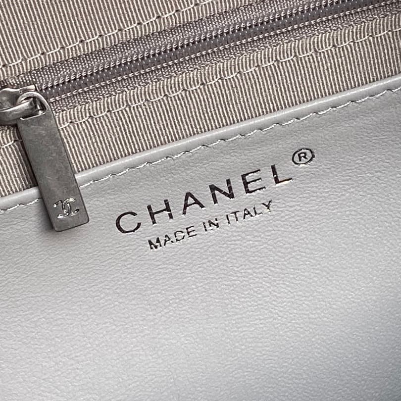 Chanel Trendy Pockets Hobo Bag Denim & Silver Metal Grey AS5302 A