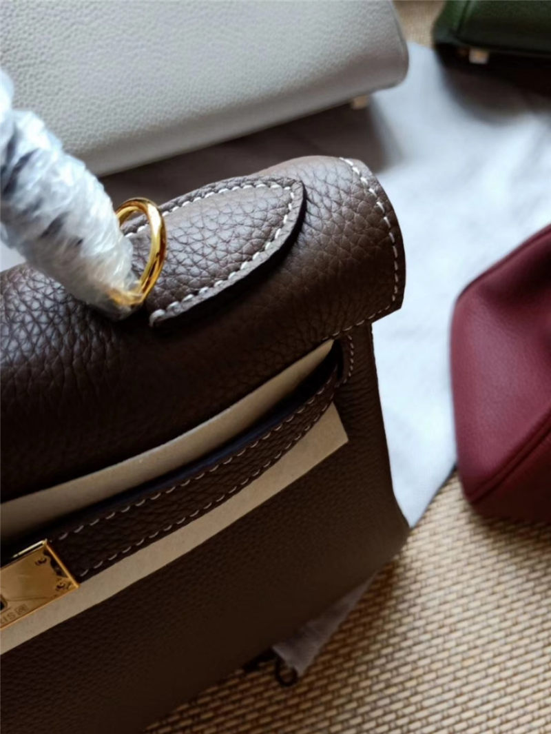 Hermes Kelly 25/28 Retourne Bag Calfskin In Etoupe High