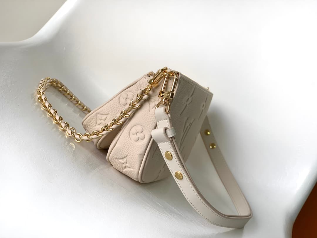 Louis Vuitton Multi Pochette Accessoires Crème Beige Monogram Empreinte Leather M46568 High