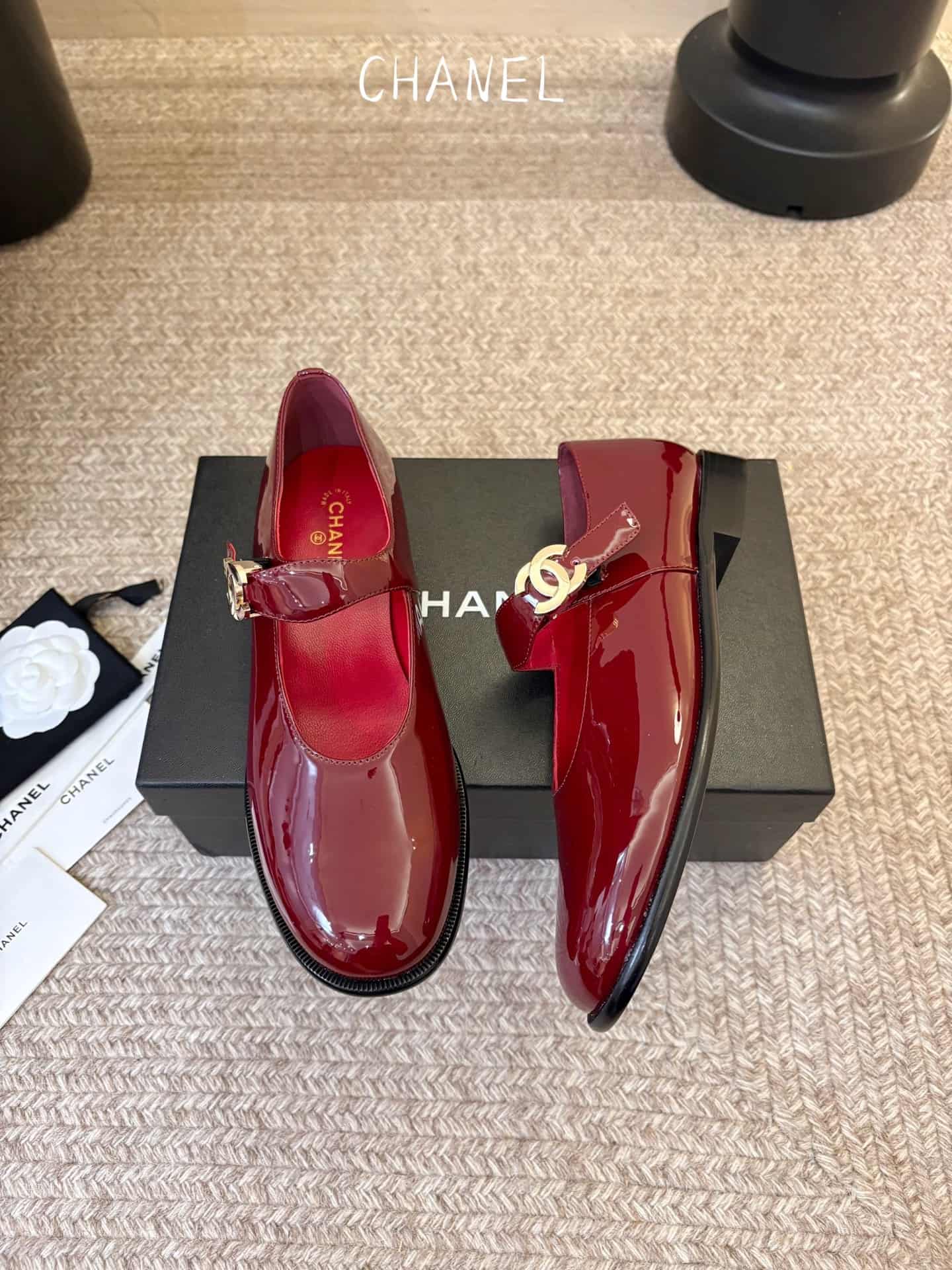 Chanel Patent Calfskin Mary Jane Flats