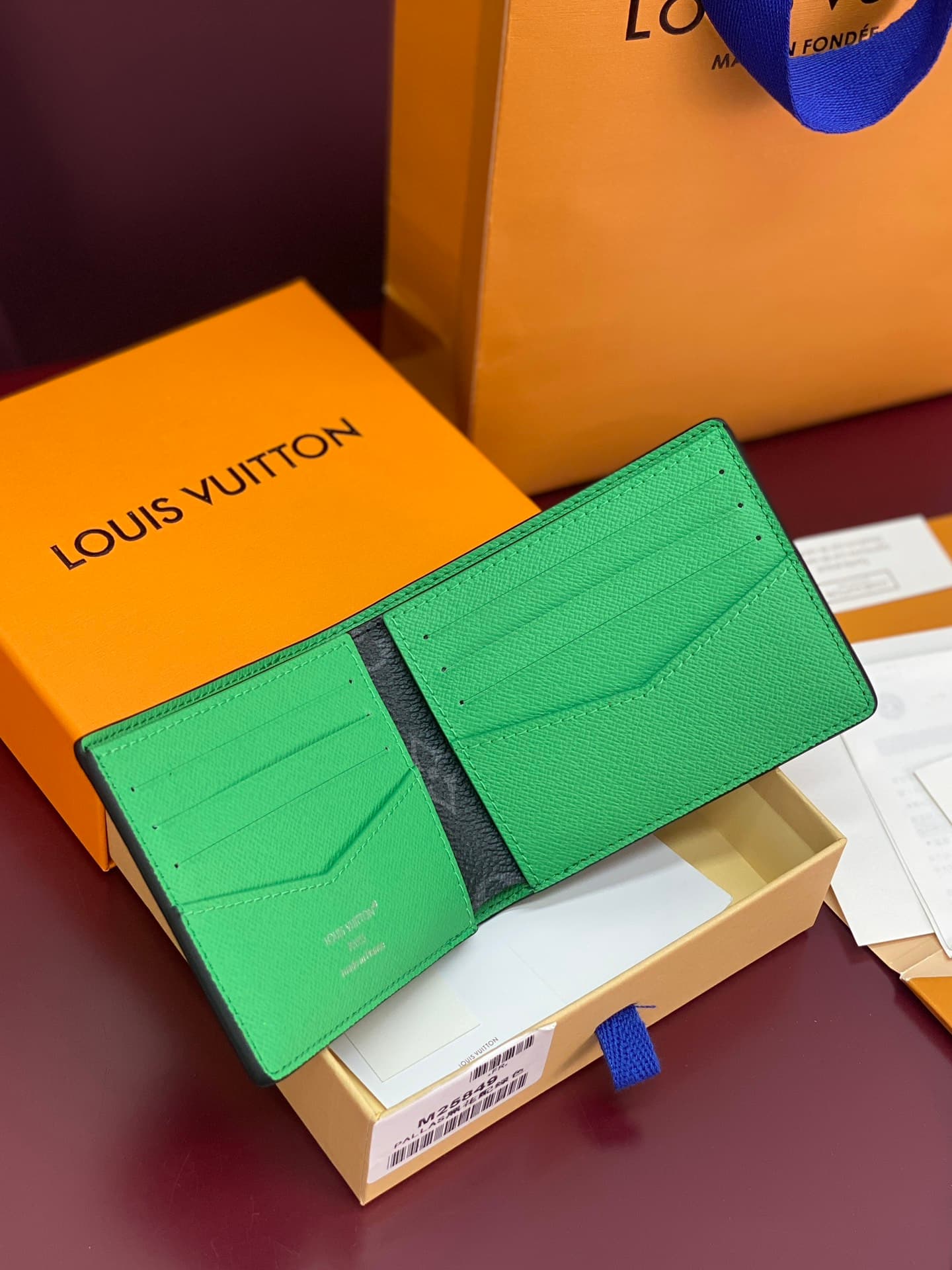 Louis Vuitton Slender Wallet Monogram Eclipse coated canvas M25849 Bamboo Green High