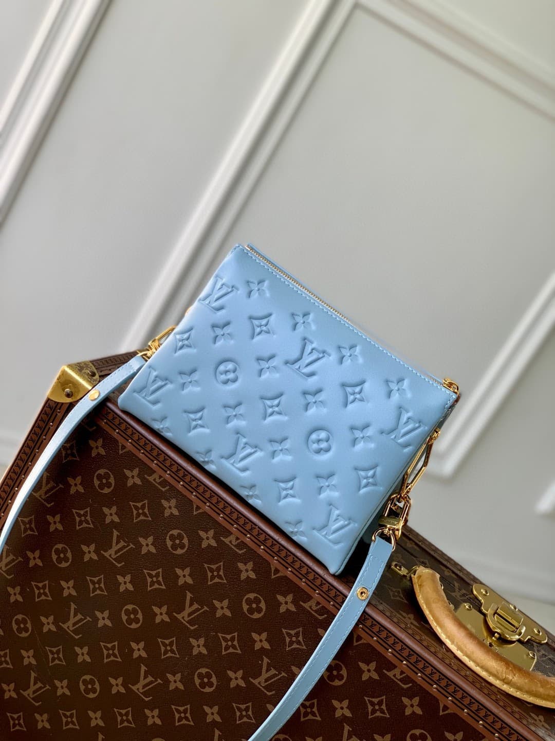 Louis Vuitton Coussin BB Monogram embossed puffy lambskin M24338 Sky Blue High