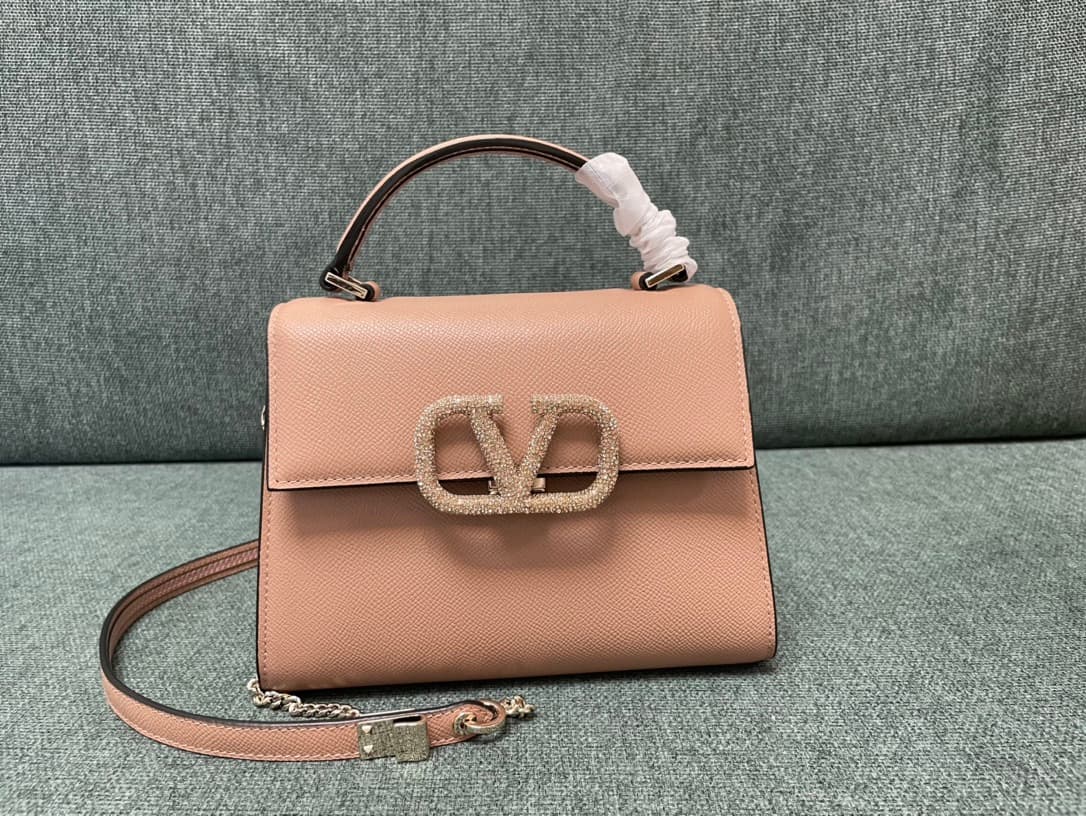 Valentino Garavani Vsling Mini Handbag In Grainy Calfskin With Jewel Logo High