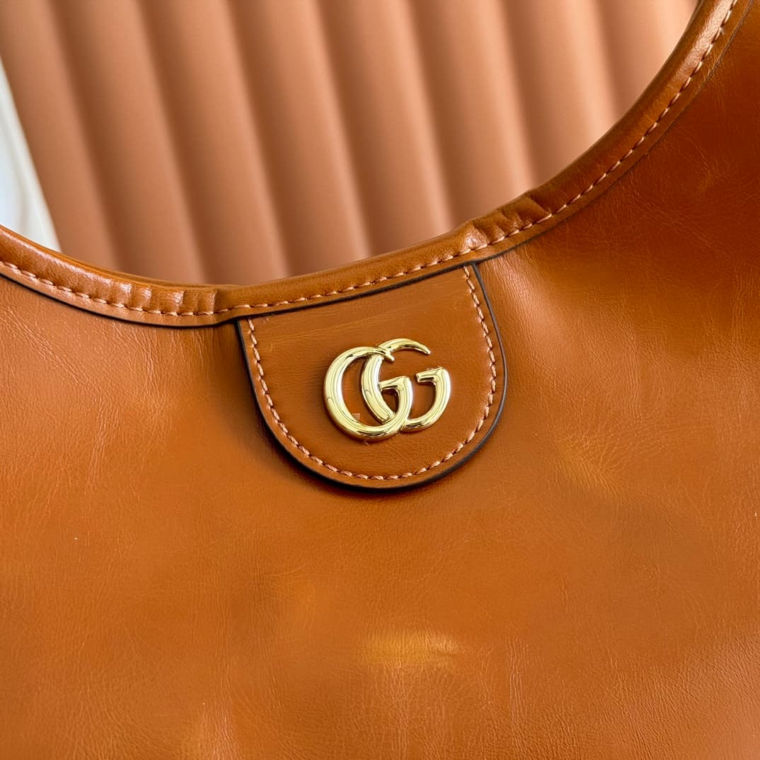 Gucci Giglio large tote bag Dark brown soft glossy leather ‎853971 High