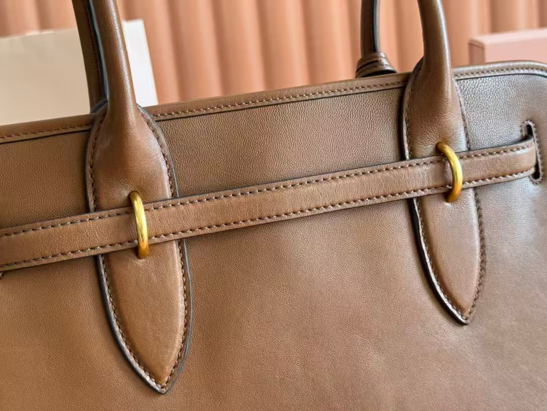 Miu Miu Aventure nappa leather bag 5BG310 Oak TOP