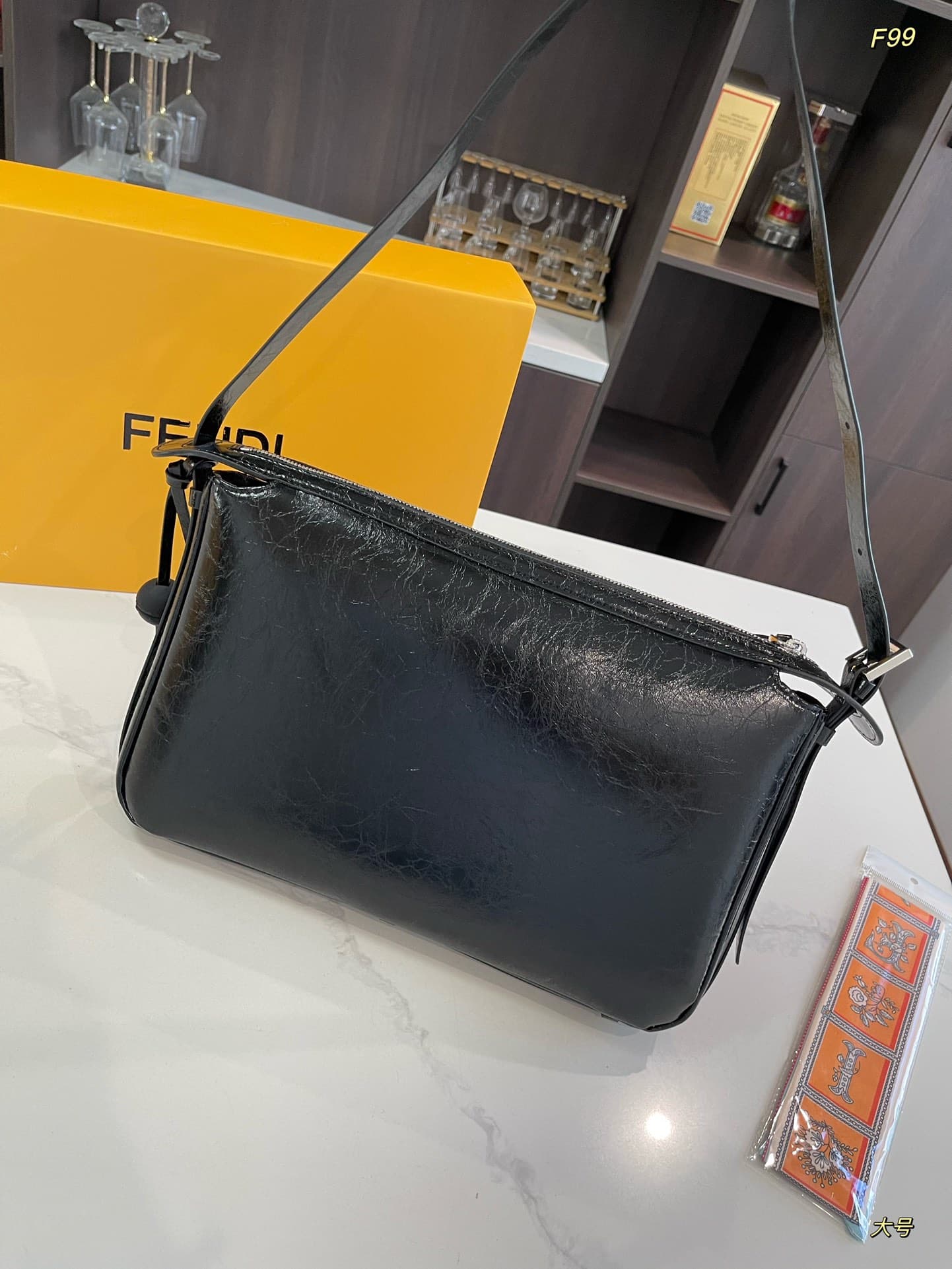 Simply Fendi Medium Black leather bag