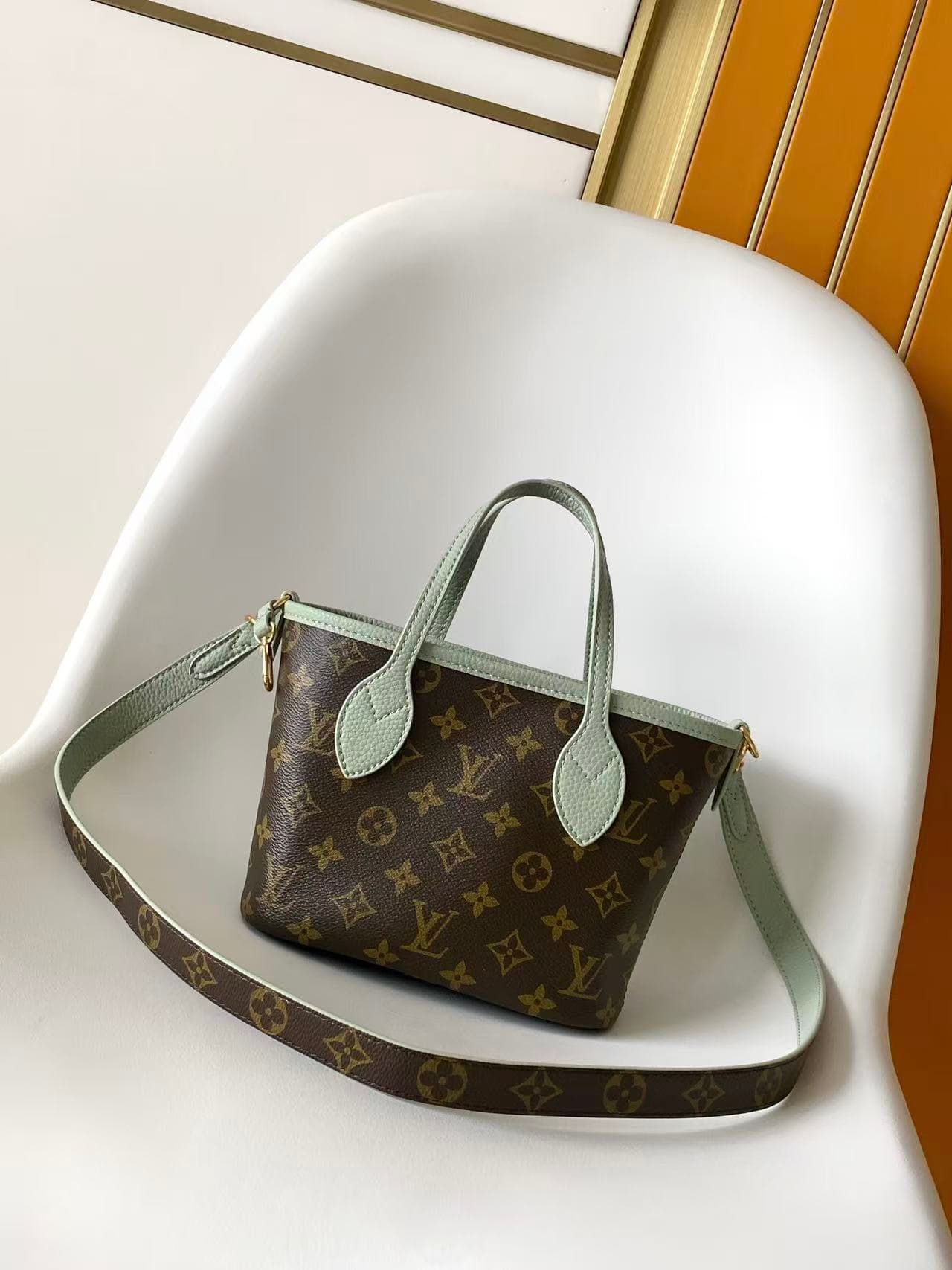 Louis Vuitton Neverfull Bandoulière Inside Out BB Monogram Celadon Cowhide leather M28236 High