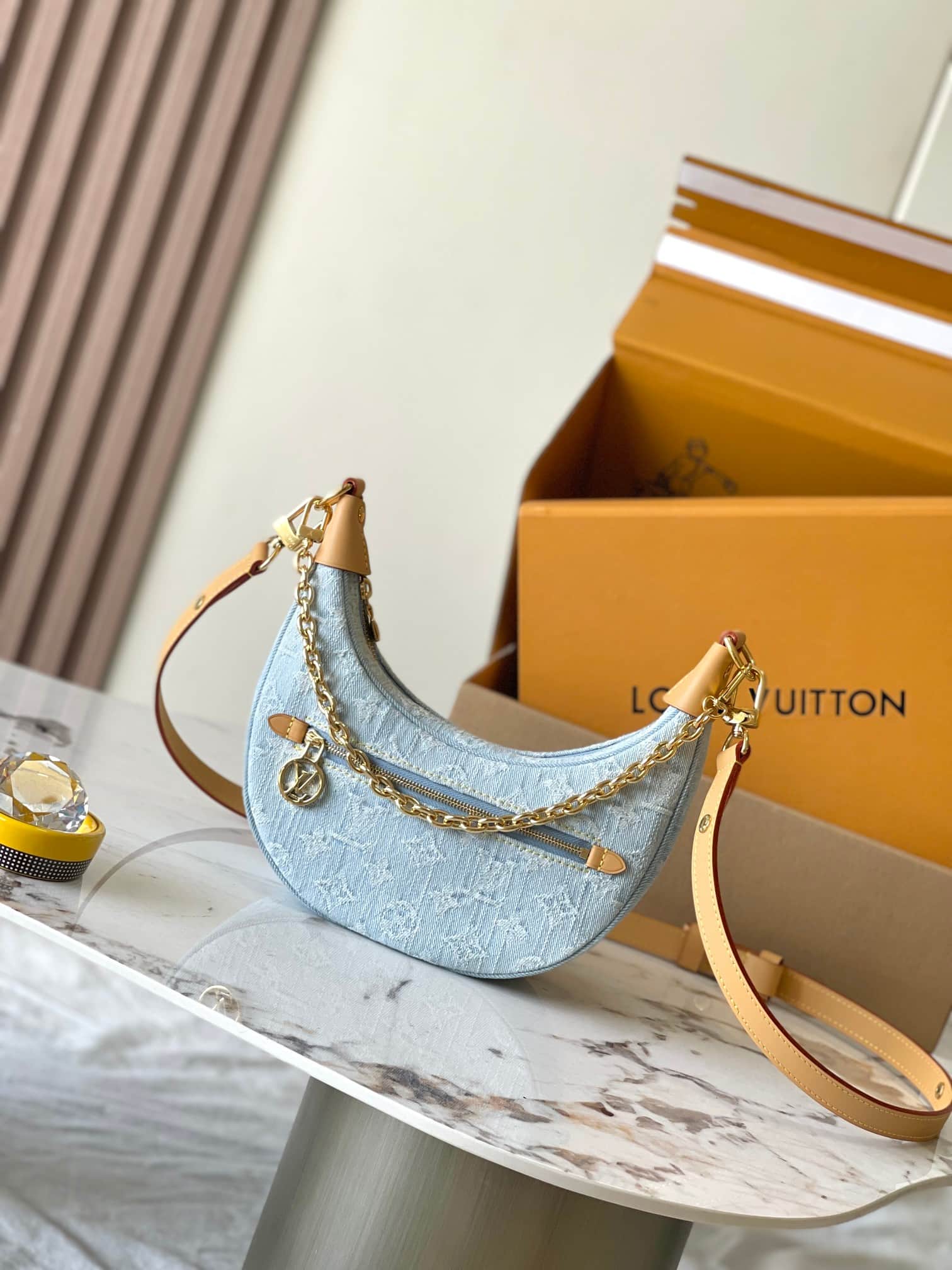 Louis Vuitton Loop Sky Blue Denim M24846 TOP