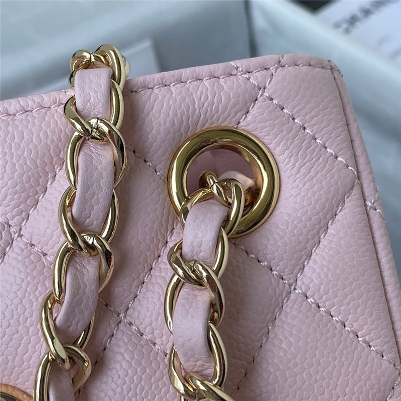 Chanel BUCKET BAG AS3176 Grained Calfskin Gold-Tone Metal Pink A