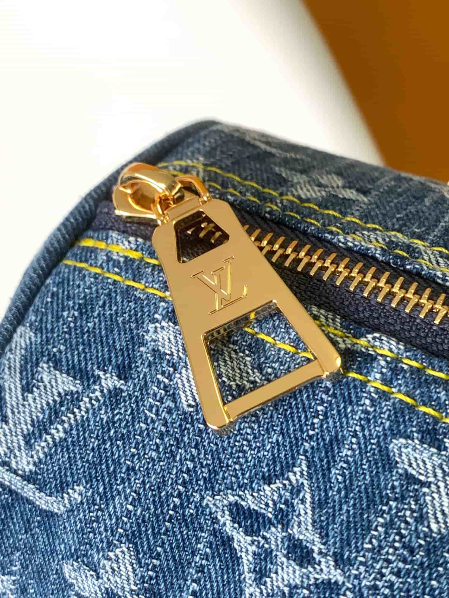 Louis Vuitton Monogram Denim Papillon bag in Denim Blue M46830 High