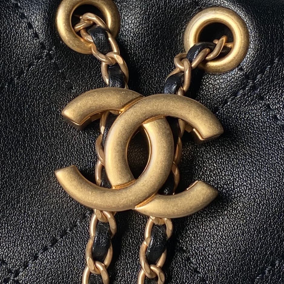 Chanel Hobo Handbag Calfskin & Gold-Tone Metal AS5976 Black A