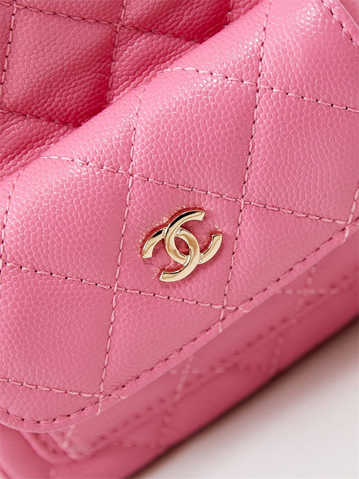 Chanel Mini Backpack Grained Calfskin Gold-Tone Metal AP3753 Pink A