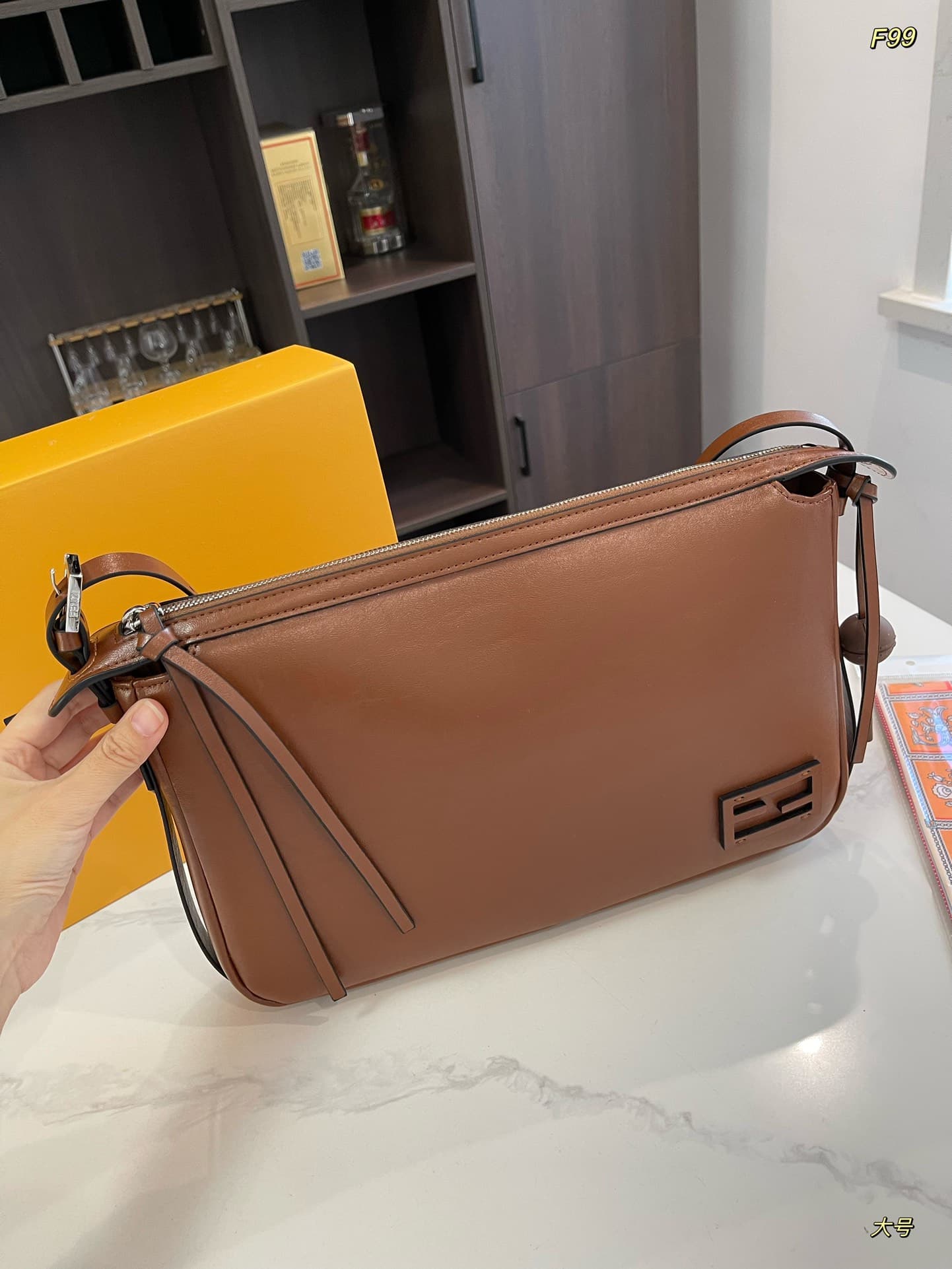 Simply Fendi Medium Brown leather bag