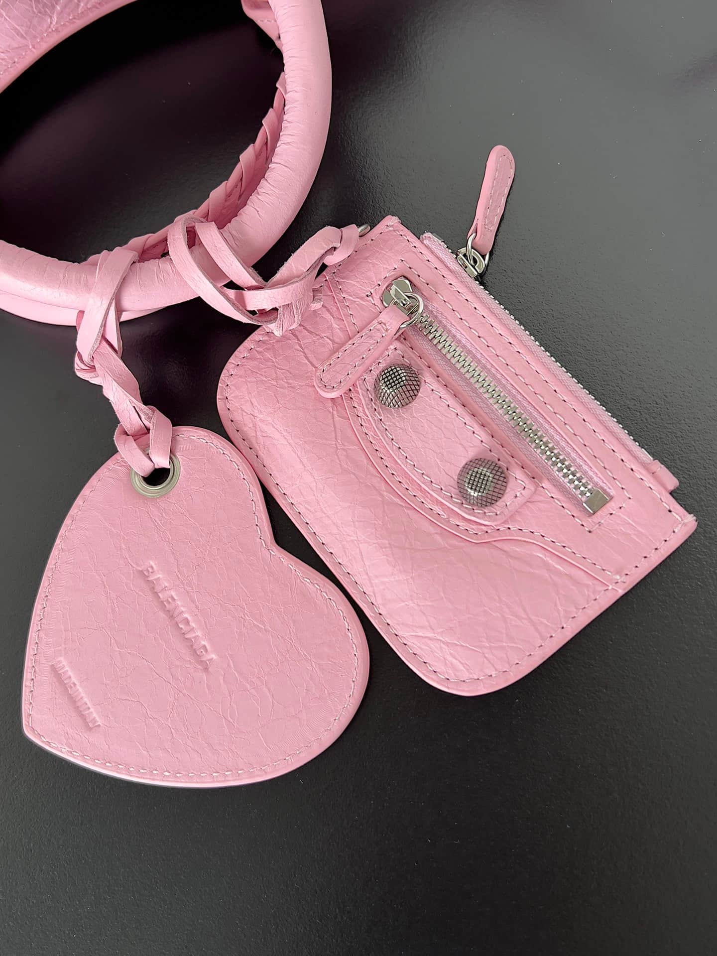 Balenciaga Small Neo Cagole City bag in Pink lambskin leather High