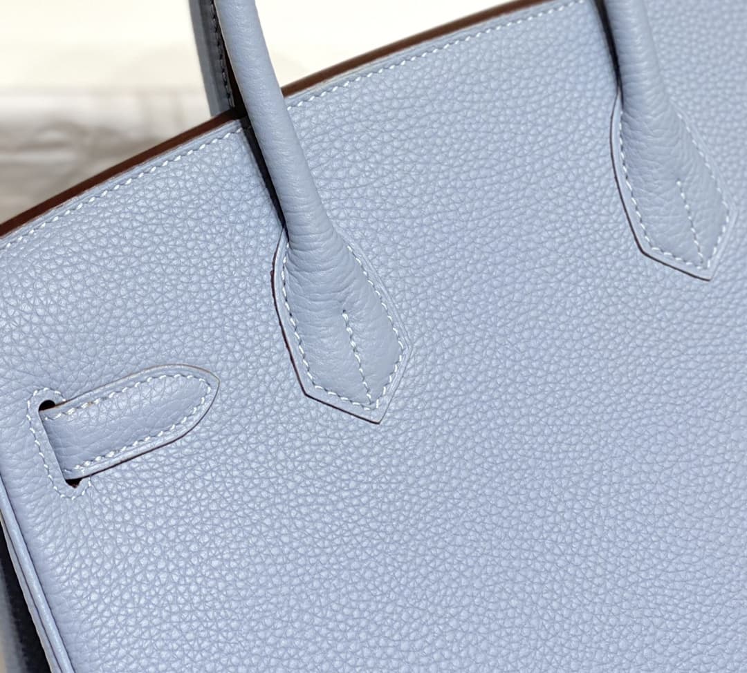 Hermes Birkin 25/30/35cm Bag Calfskin Silver/Gold Metal In Lt-Blue High