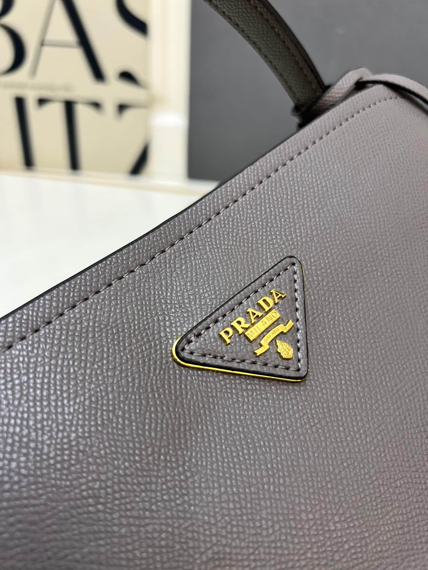Prada Saffiano Leather Matinée Handbag Grey