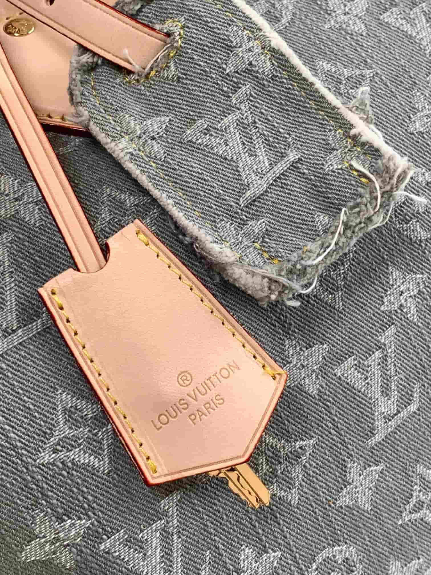 Louis Vuitton Speedy Soft 30 Monogram Washed Gray Denim M13344 High