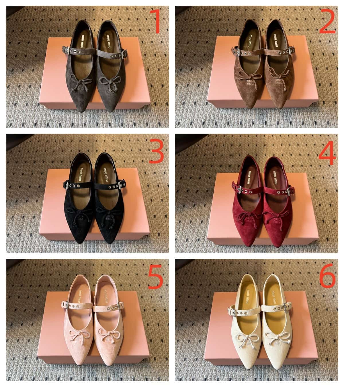 Miu Miu Pointed-toe Suede Ballet Flats