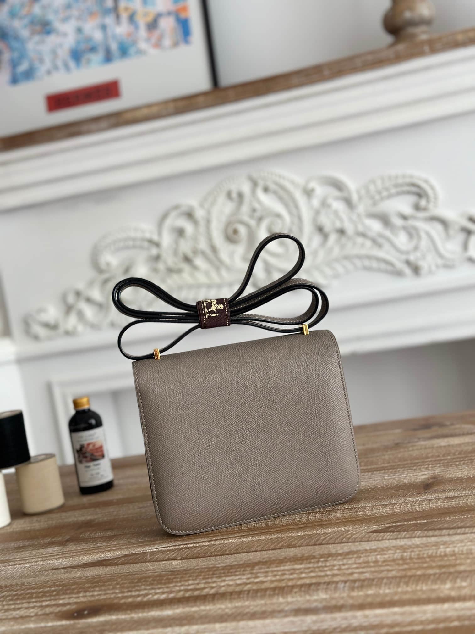 Hermes Mini Constance 18cm Epsom Bag WAX Gris Asphalte High