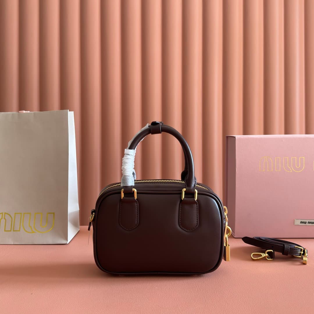Miu Miu Arcadie Calfskin leather bag 5BB123 Briarwood TOP