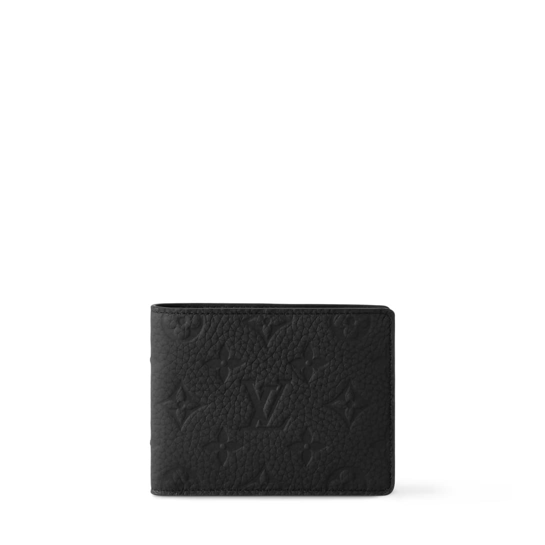 Louis Vuitton Multiple Wallet Black Embossed Taurillon Monogram cowhide leather M82072 TOP