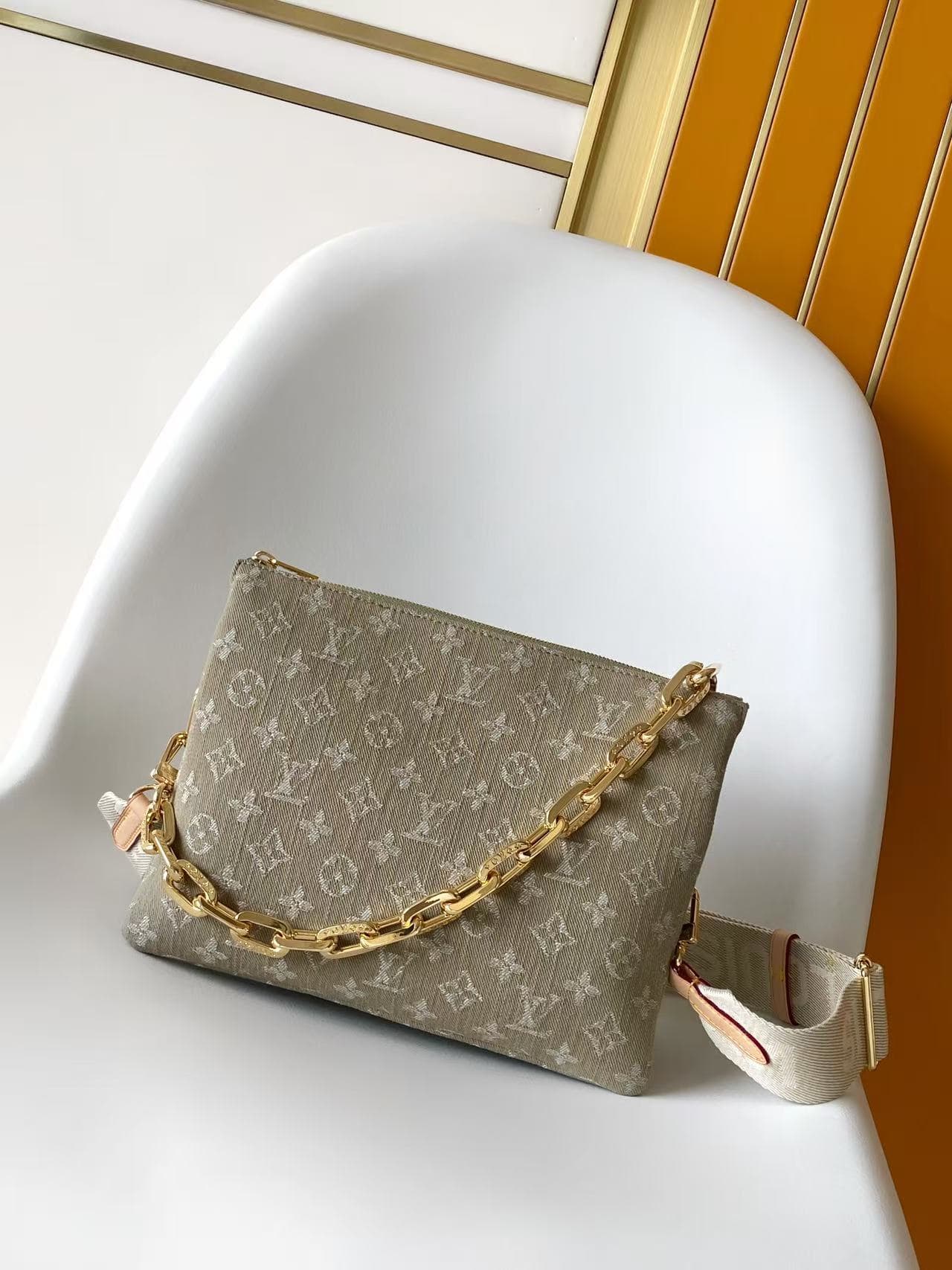 Louis Vuitton Coussin PM Khaki Denim GOTS certified cotton M28360 High