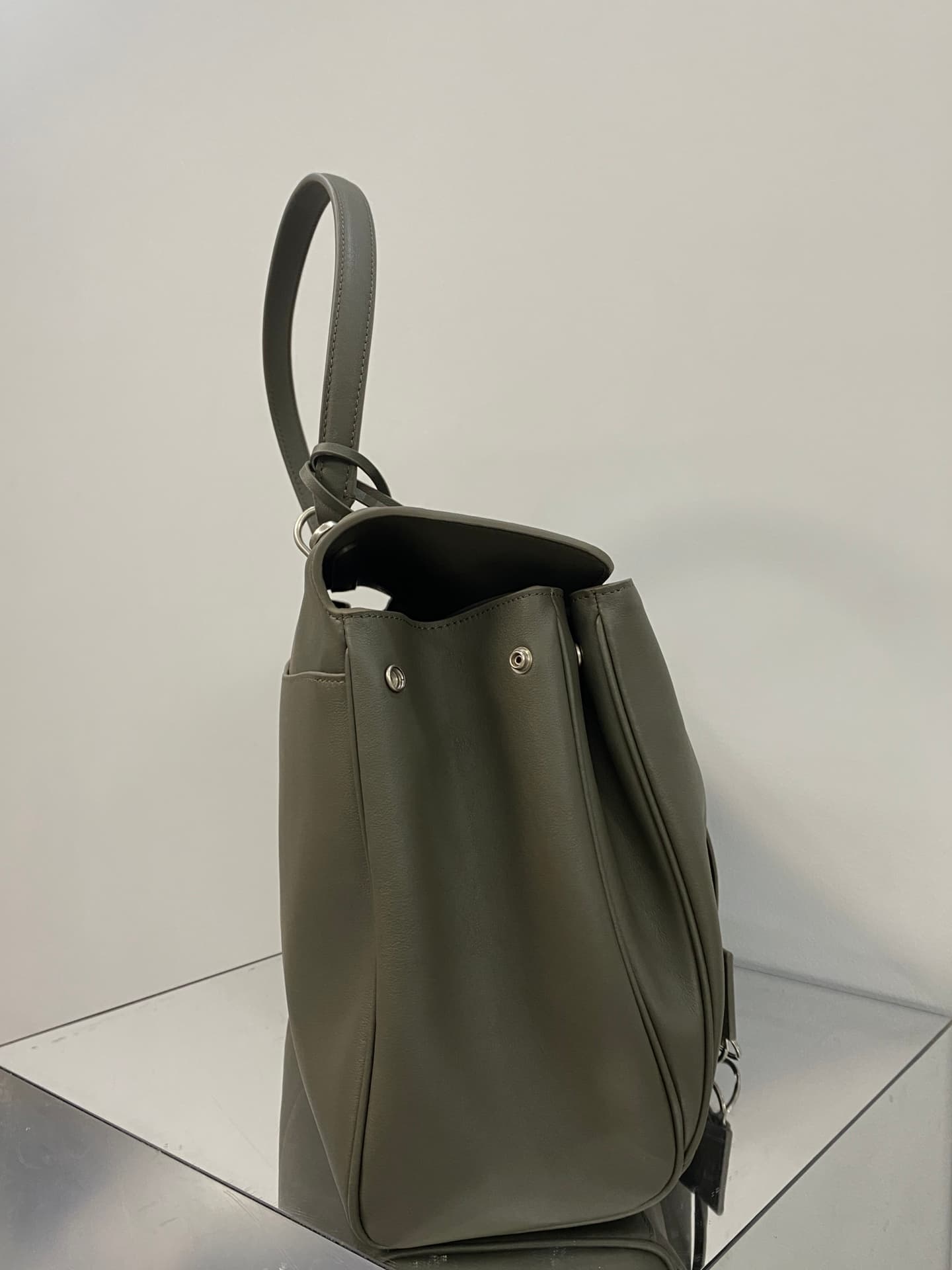 Balenciaga Rodeo Large Bag in Khaki Leather With Silver-Tone Metal TOP