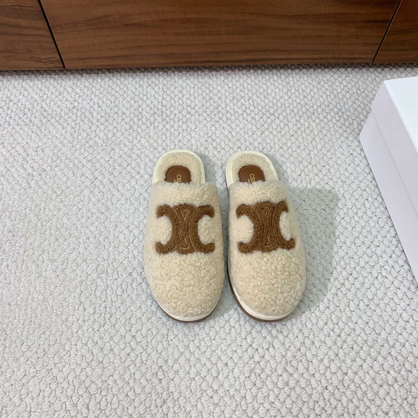 CELINE GEORGIA SLIDE IN Shearling Shoes Women