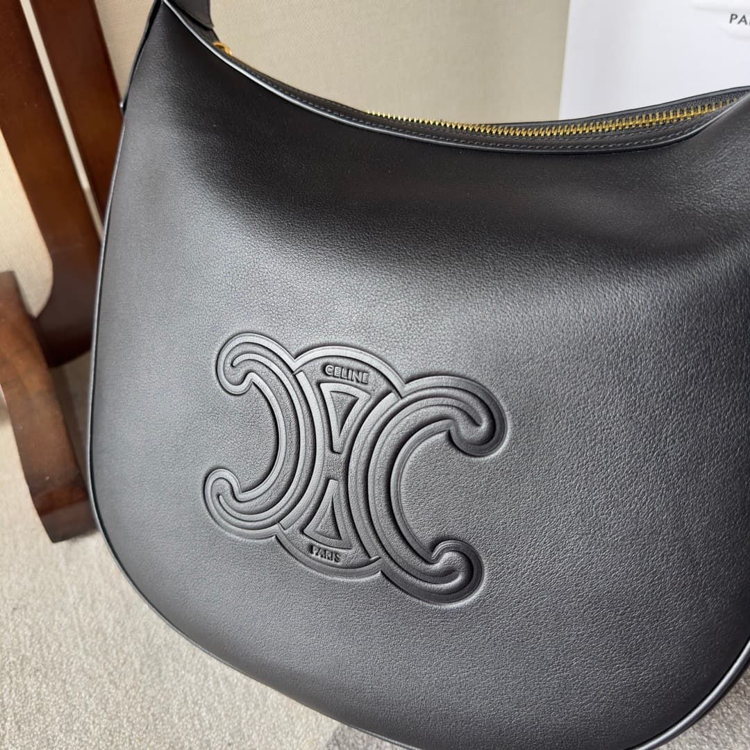 Celine Heloise Bag in Black Supple Grained Calfskin High