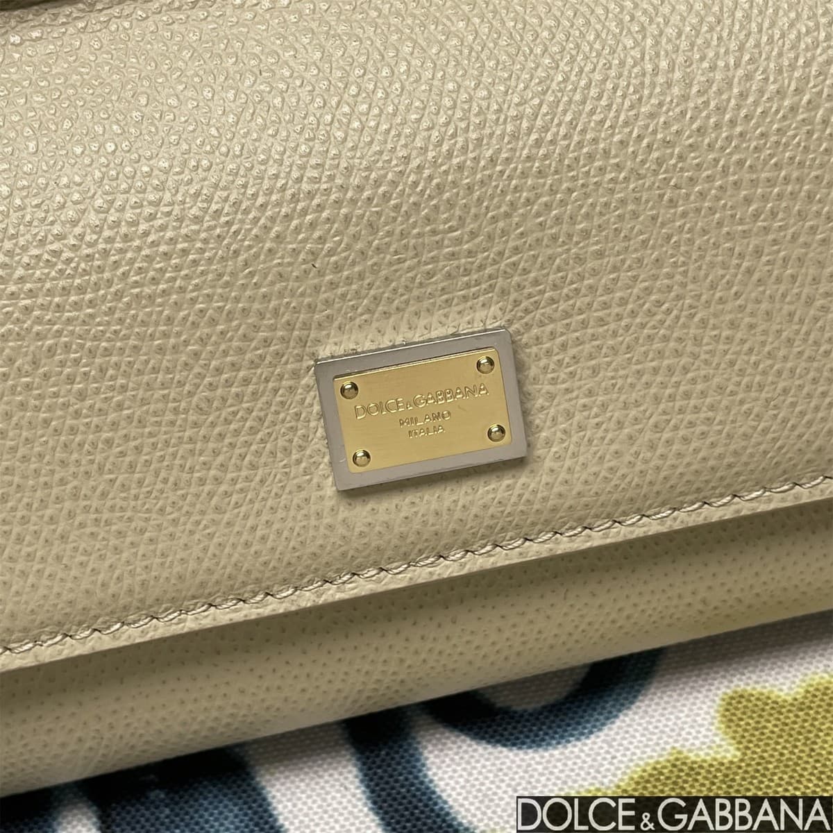 Dolce & Gabbana Miss Sicily top handle bag calfskin leather Beige High