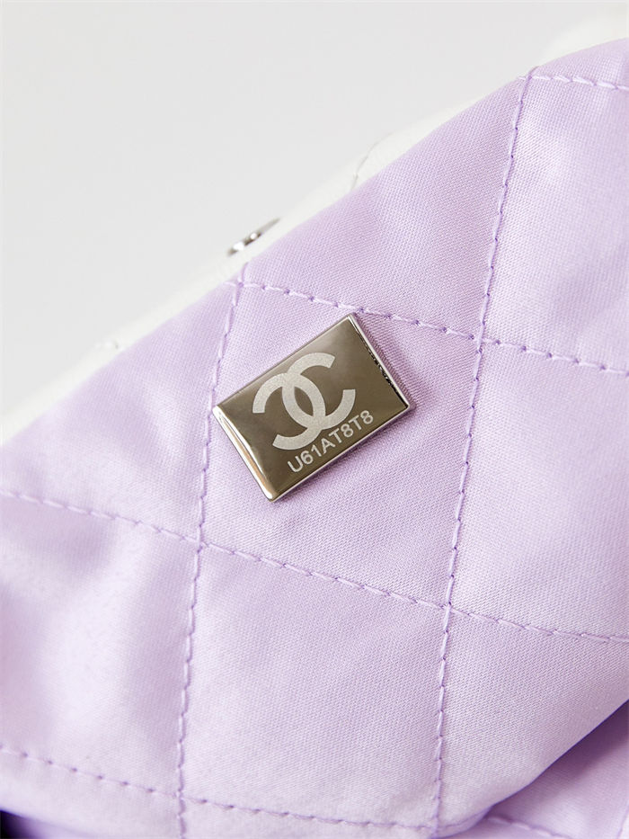 Chanel 22 MINI HANDBAG Patent Gradient Calfskin & Lacquered Metal Purple AS3980 A