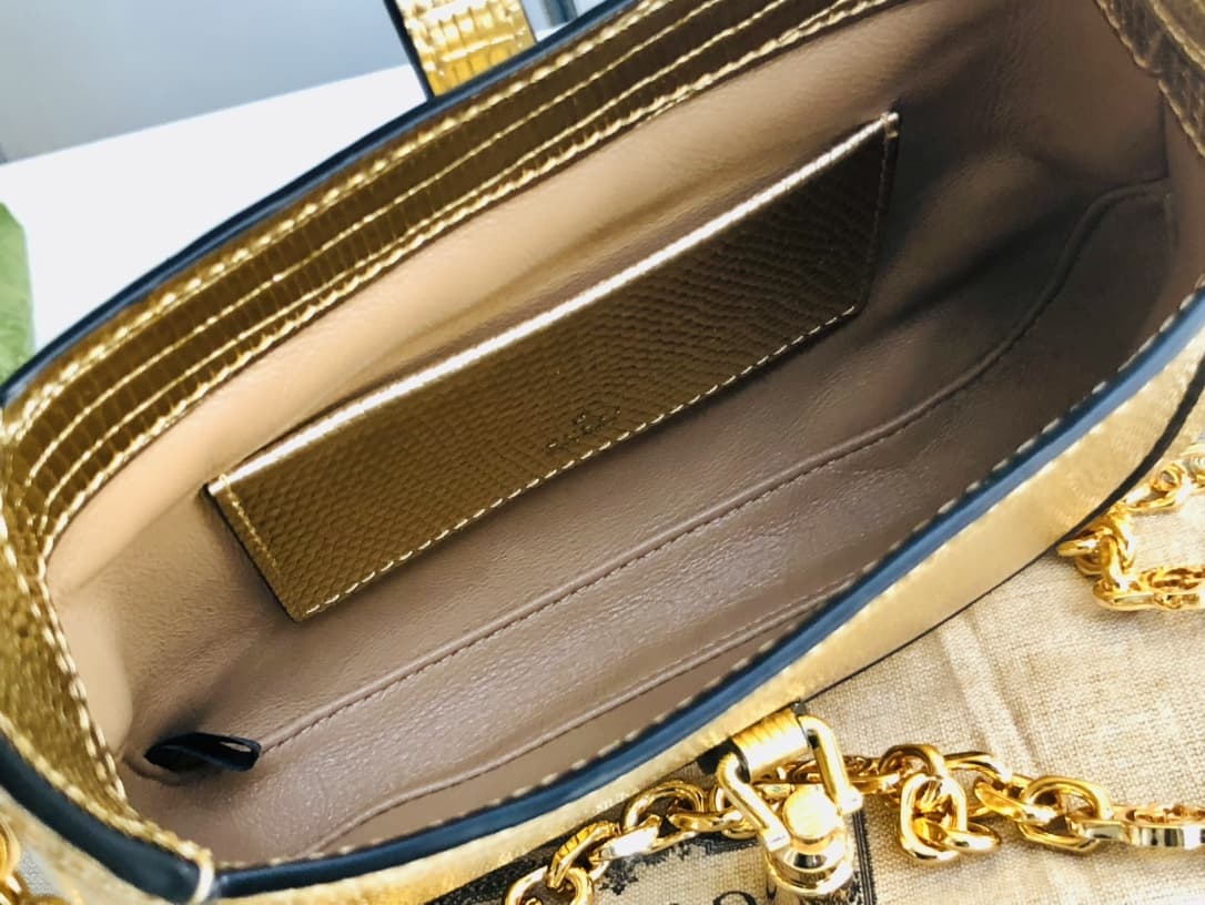Jackie 1961 mini shoulder bag 675799 Lizard Gold High