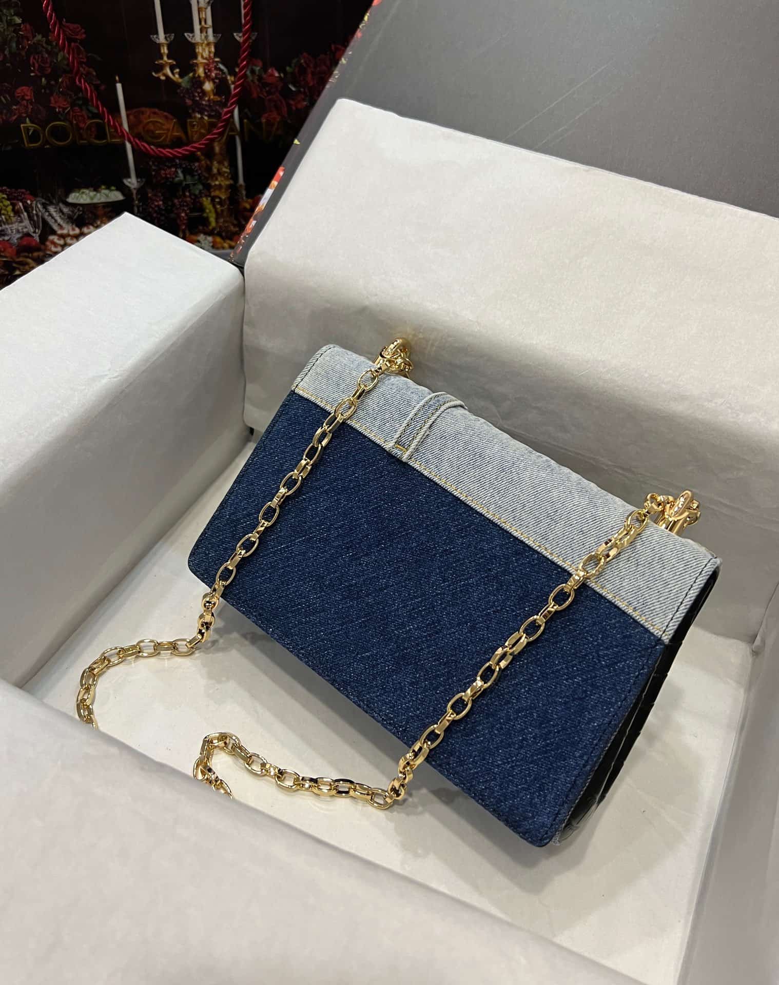 Dolce & Gabbana Denim DG Girls shoulder bag in blue high