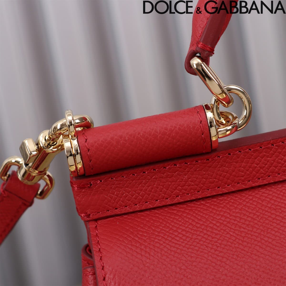 Dolce & Gabbana Miss Sicily top handle bag calfskin leather Red High