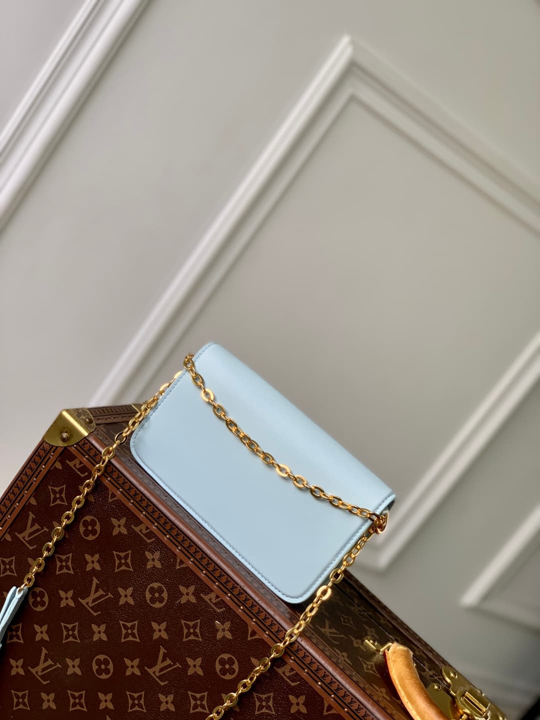 Louis Vuitton Wallet On Chain LV Bloom Azure Blue Calfskin leather M14547 High