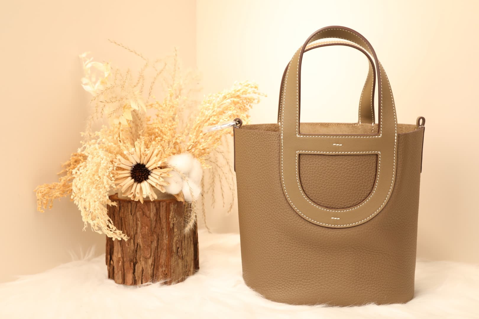 Hermès Picotin In-The-Loop 18 bag Silver/Gold Metal Etoupe Wax High