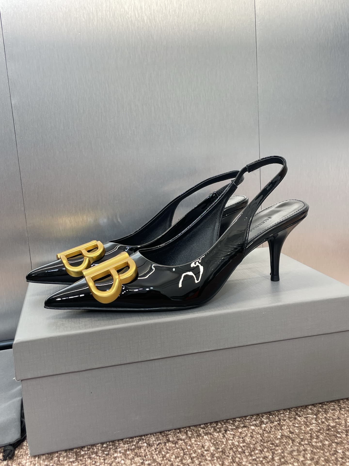 Balenciaga Patent Leather Flat Shoes Medium Women