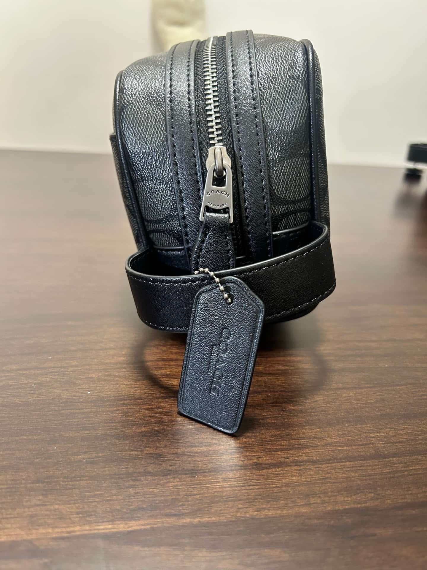 Coach Small Travel Kit in Signature Canvas in Charcoal Grey High