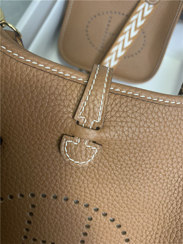 Hermes Evelyne III TPM Mini Bag Togo Leather In Gold WAX High