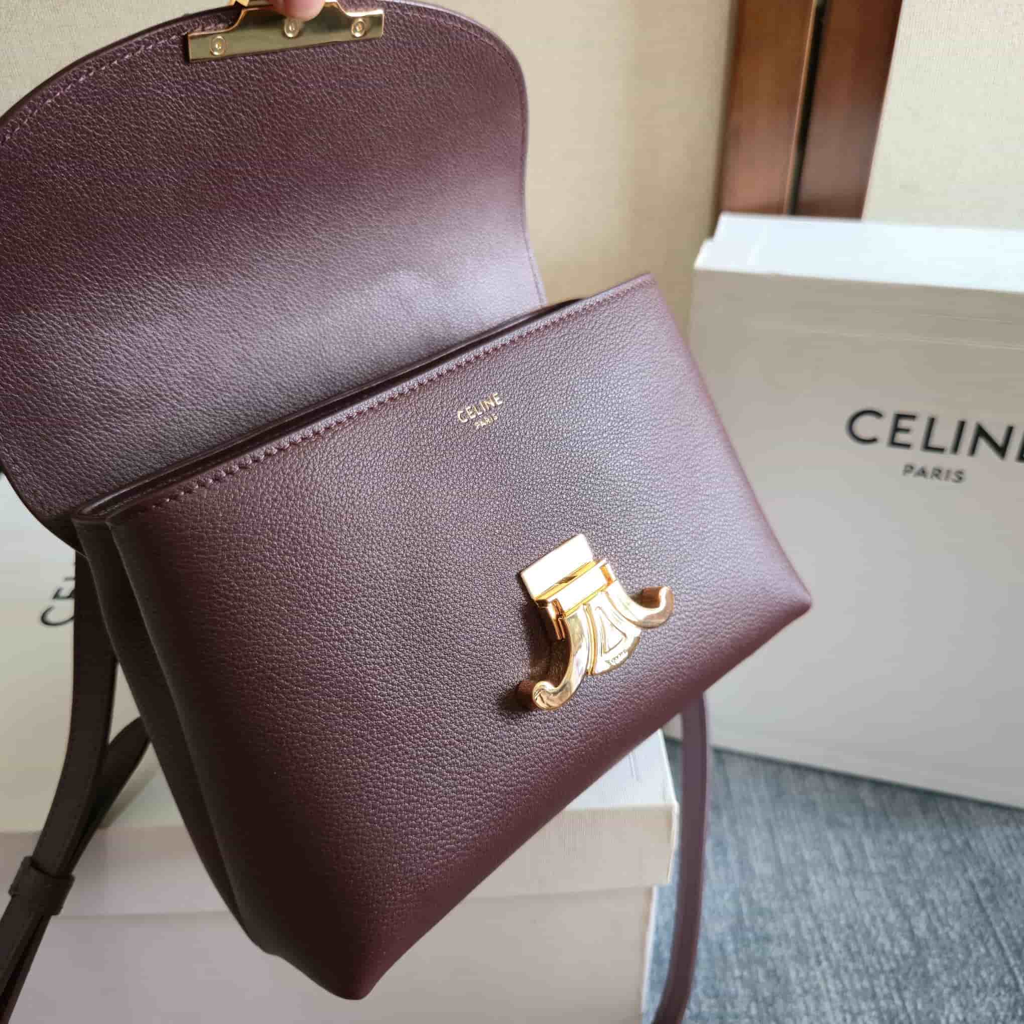 Celine Mini Nino bag in Dark Brown Supple Calfskin High