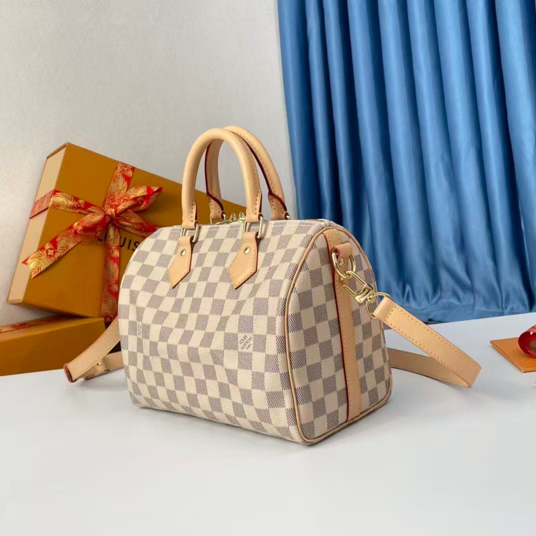 Louis Vuitton Speedy Bandoulière 25 Bag Damier Azur N41374 High